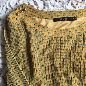 Printed lined golden yellow dress from ark & co